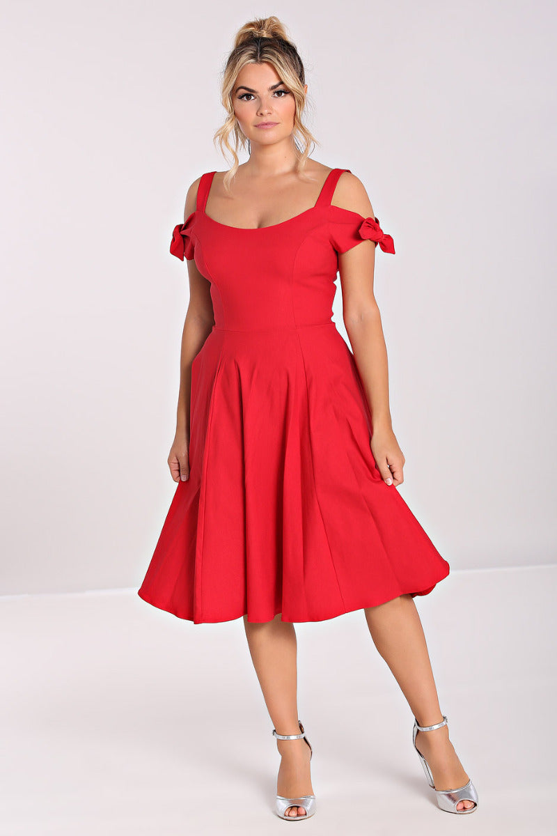 Hell Bunny Red Nancy Midi Dress