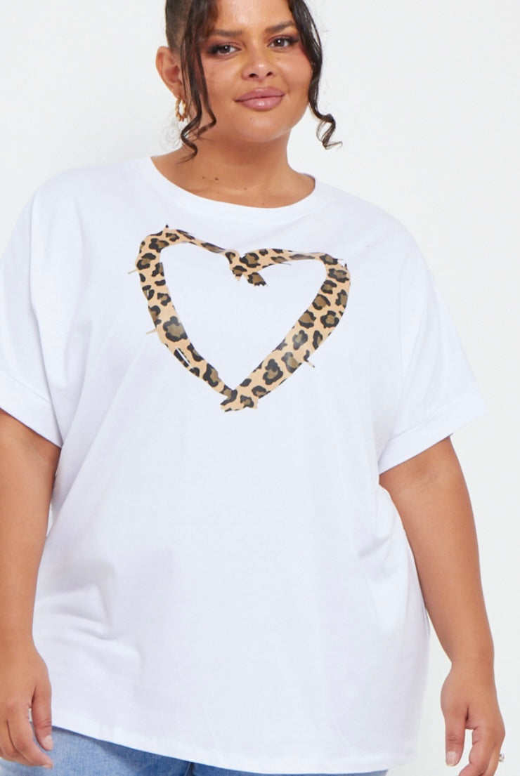 Animal Print Heart T-Shirt