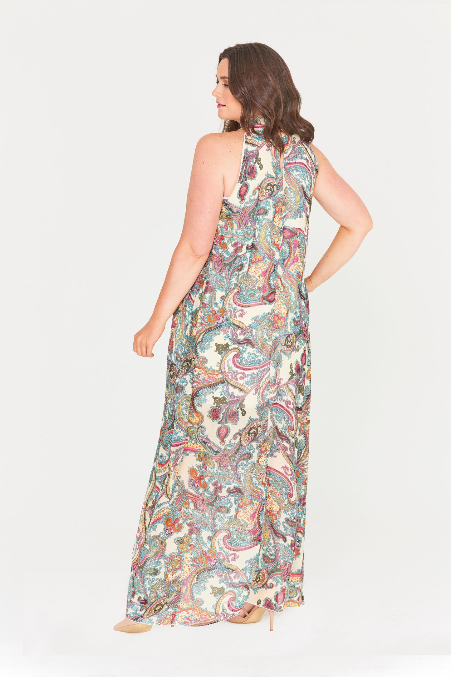 Paisley Print Halter Dress
