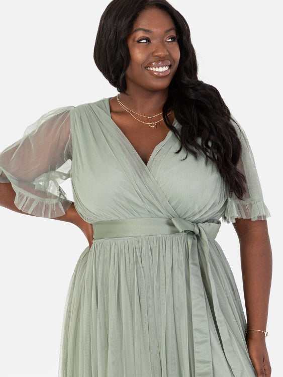 anaya with love green dress Anaya With Love Evergreen Waterfall Ruffle Maxi Dress - 6