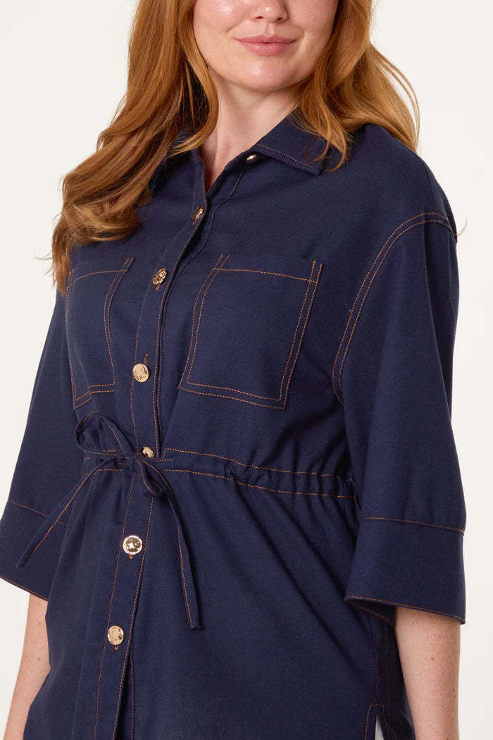 Denim Contrast Stitch Shirt