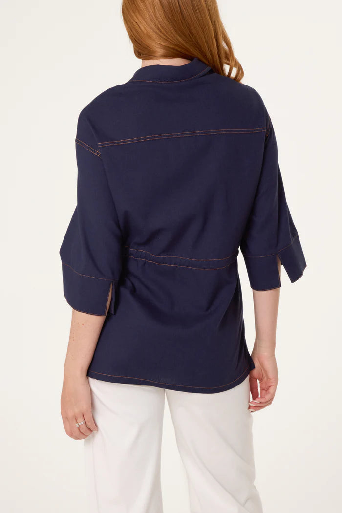 Denim Contrast Stitch Shirt