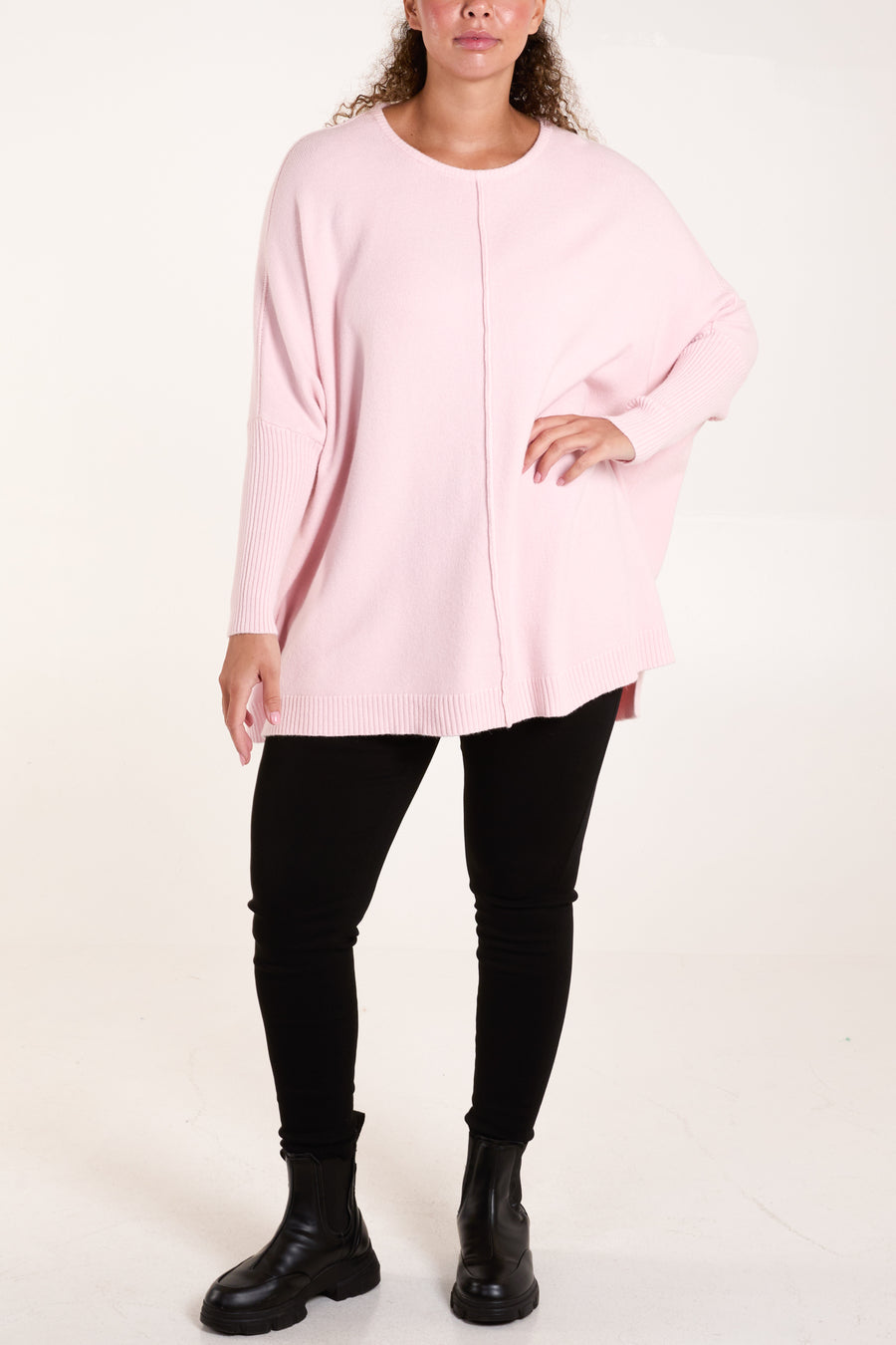 Seam Front Round Neck Jumper