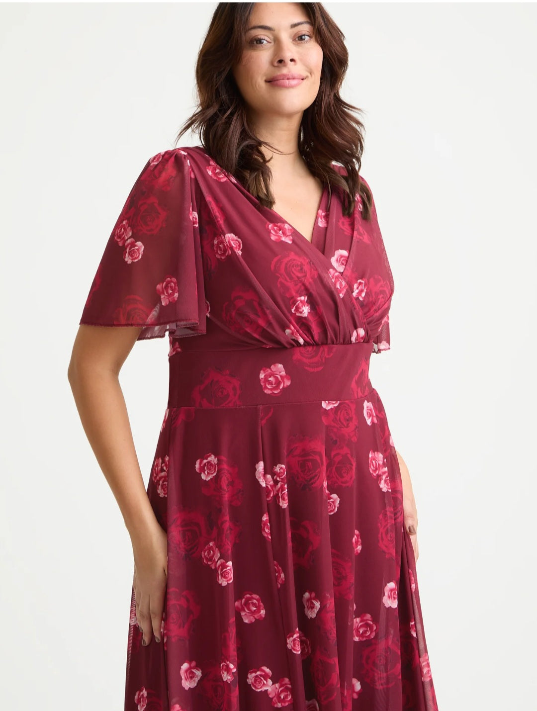 Scarlett & Jo Victoria Angel Sleeve Midi Dress