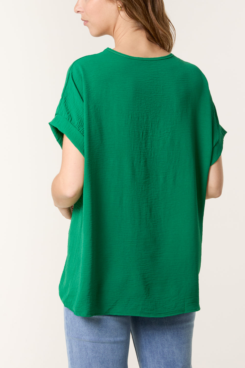 Floaty V Neck Short Sleeve Top