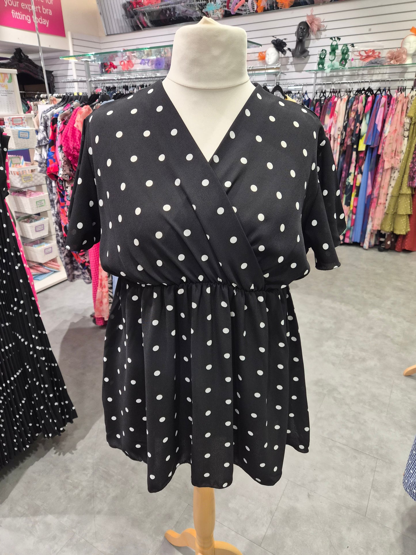 Wrap Front Peplum Spot Top