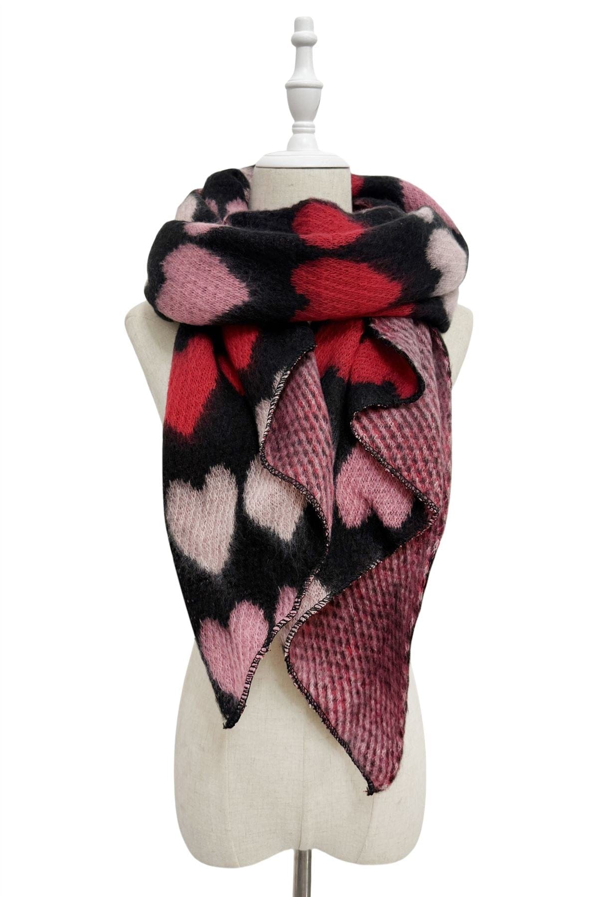 Love Heart Knitted Wool Scarf