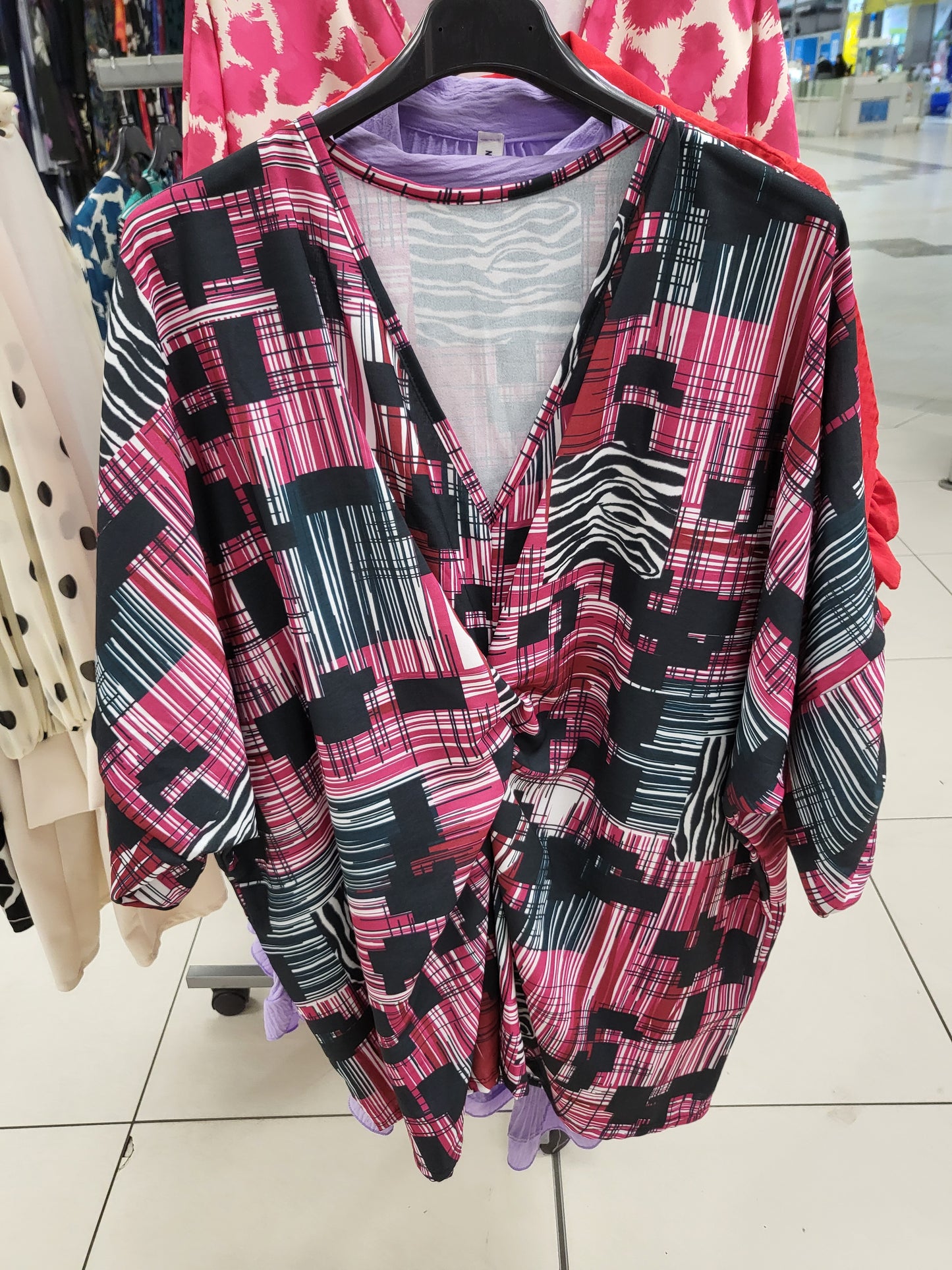 Oversized Twist Front Print Top