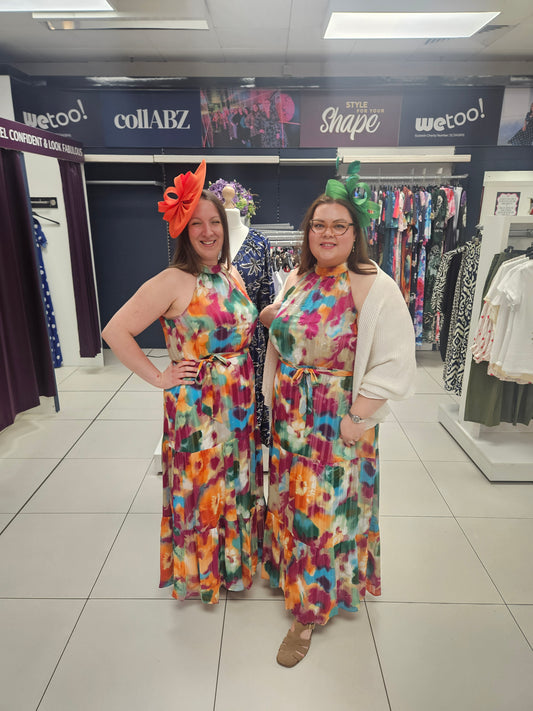 Watercolour Floral Halter Neck Maxi