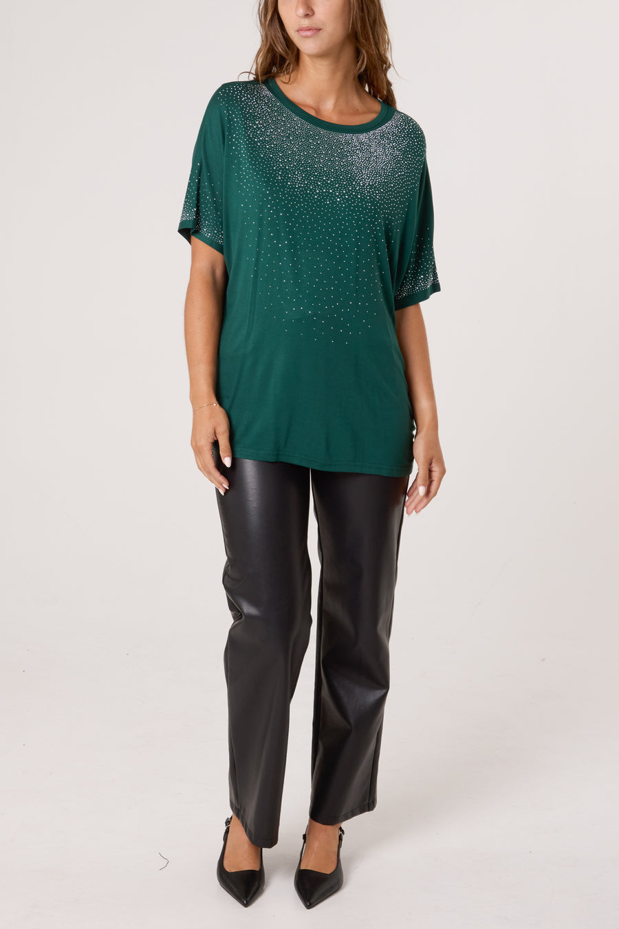 Diamante Round Neck T Shirt