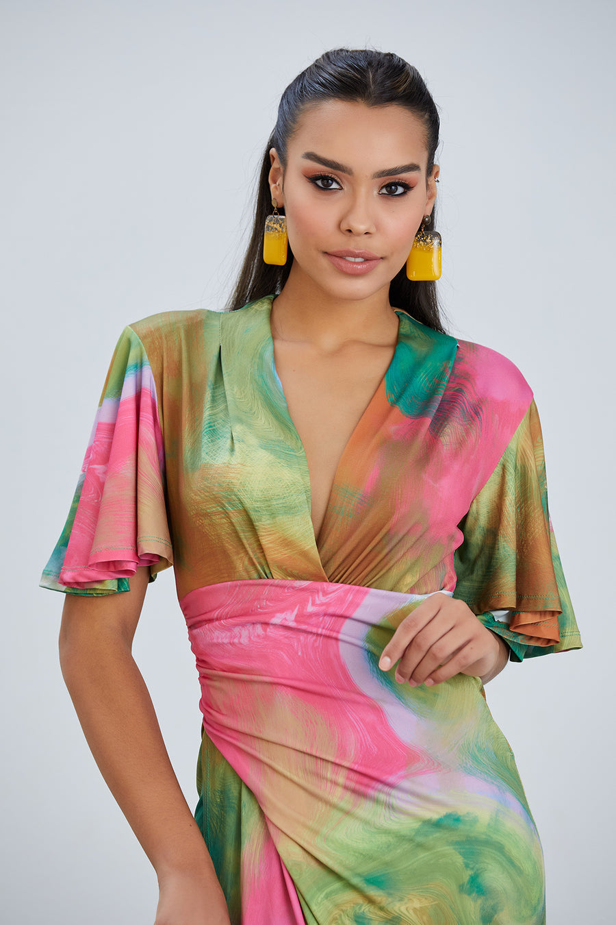 Forever Angel Sleeve Samui Green Dress
