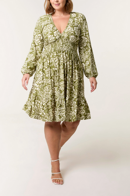 Floral Print Stretch Dress