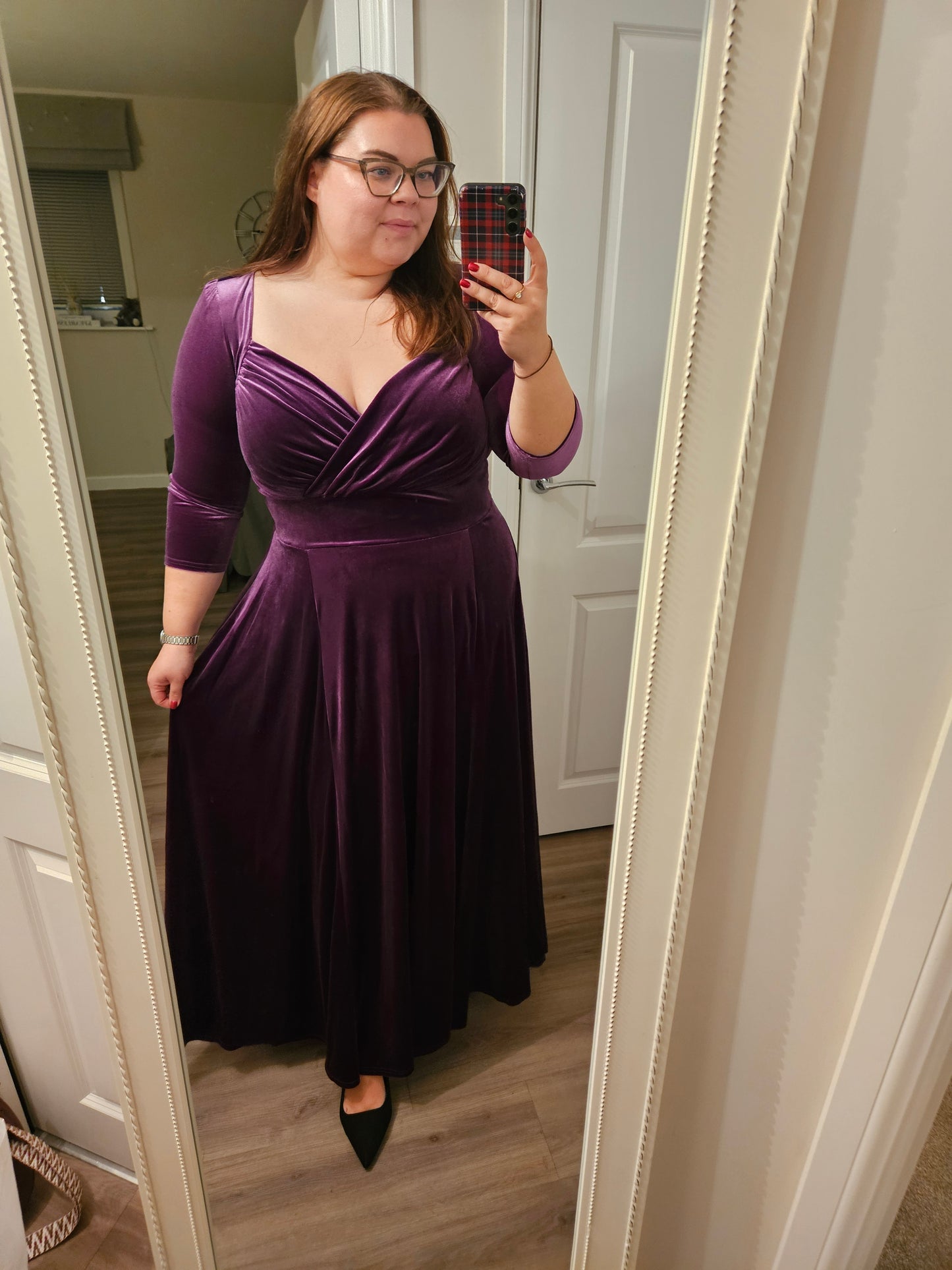 Scarlett & Jo Elizabeth Purple Velvet Maxi Dress