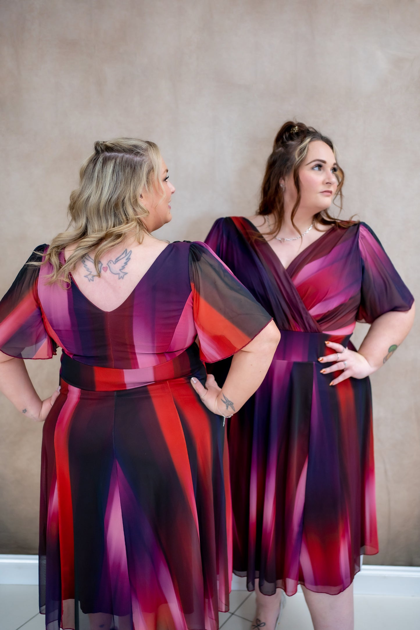 Scarlett & Jo Petite Victoria Mulberry Ombre Midi Dress