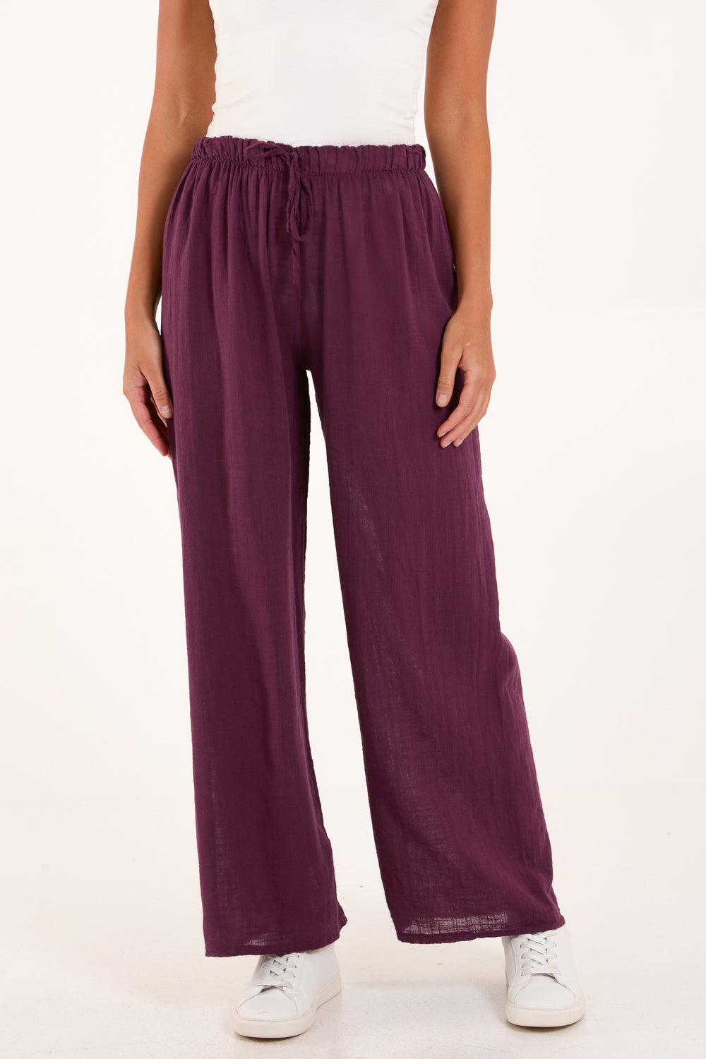 Cotton Wide Leg Trousers