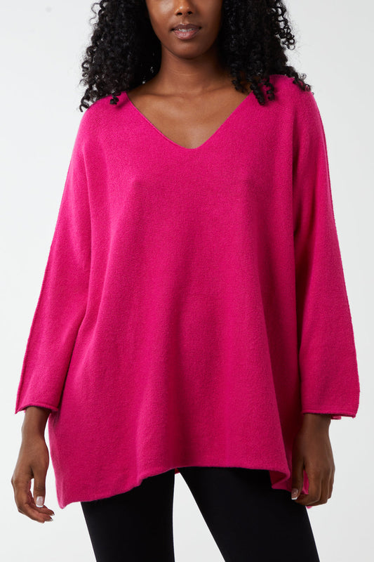 V Neck Fine Knit Jumper