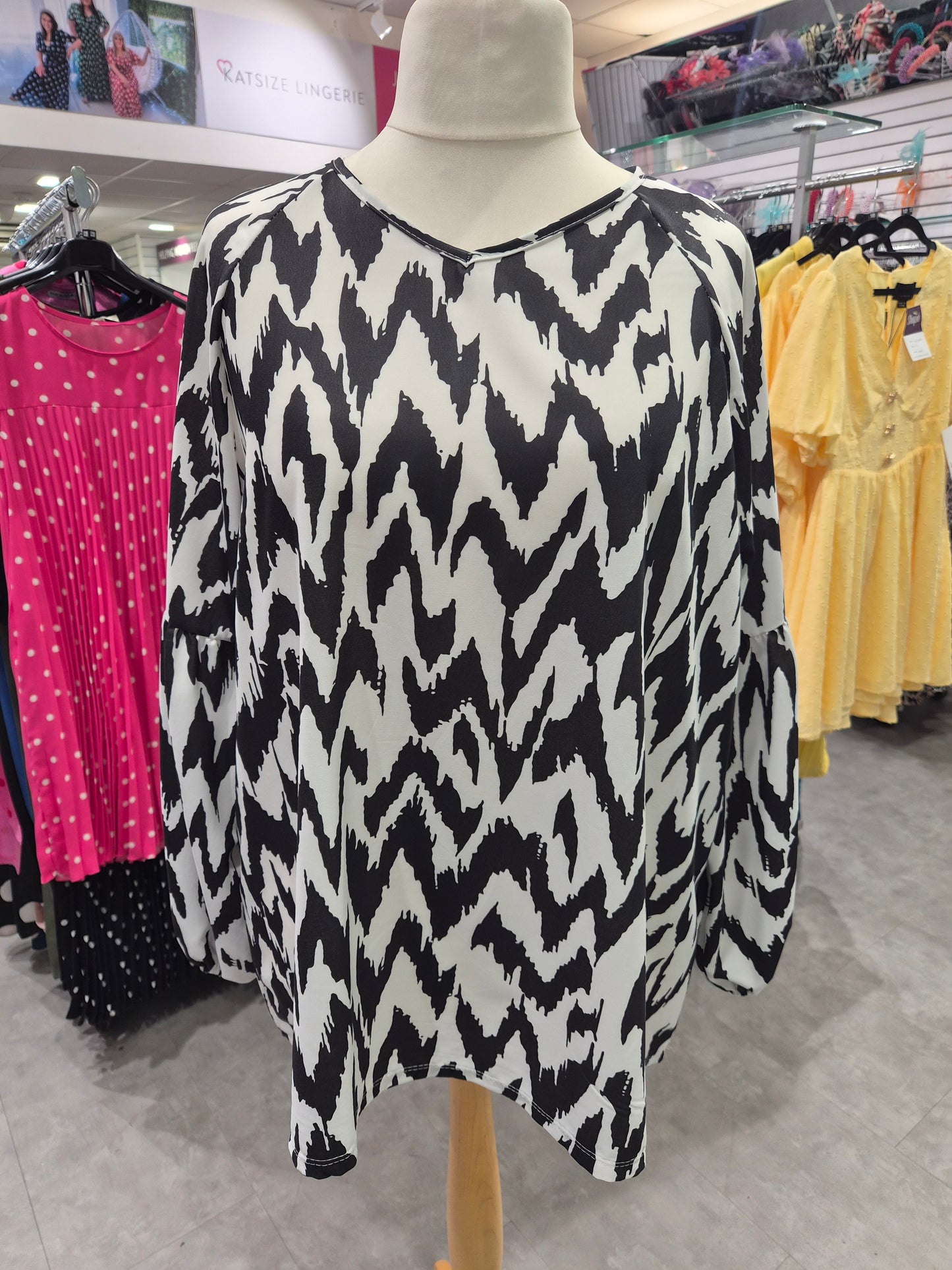 Abstract Long Sleeve Top