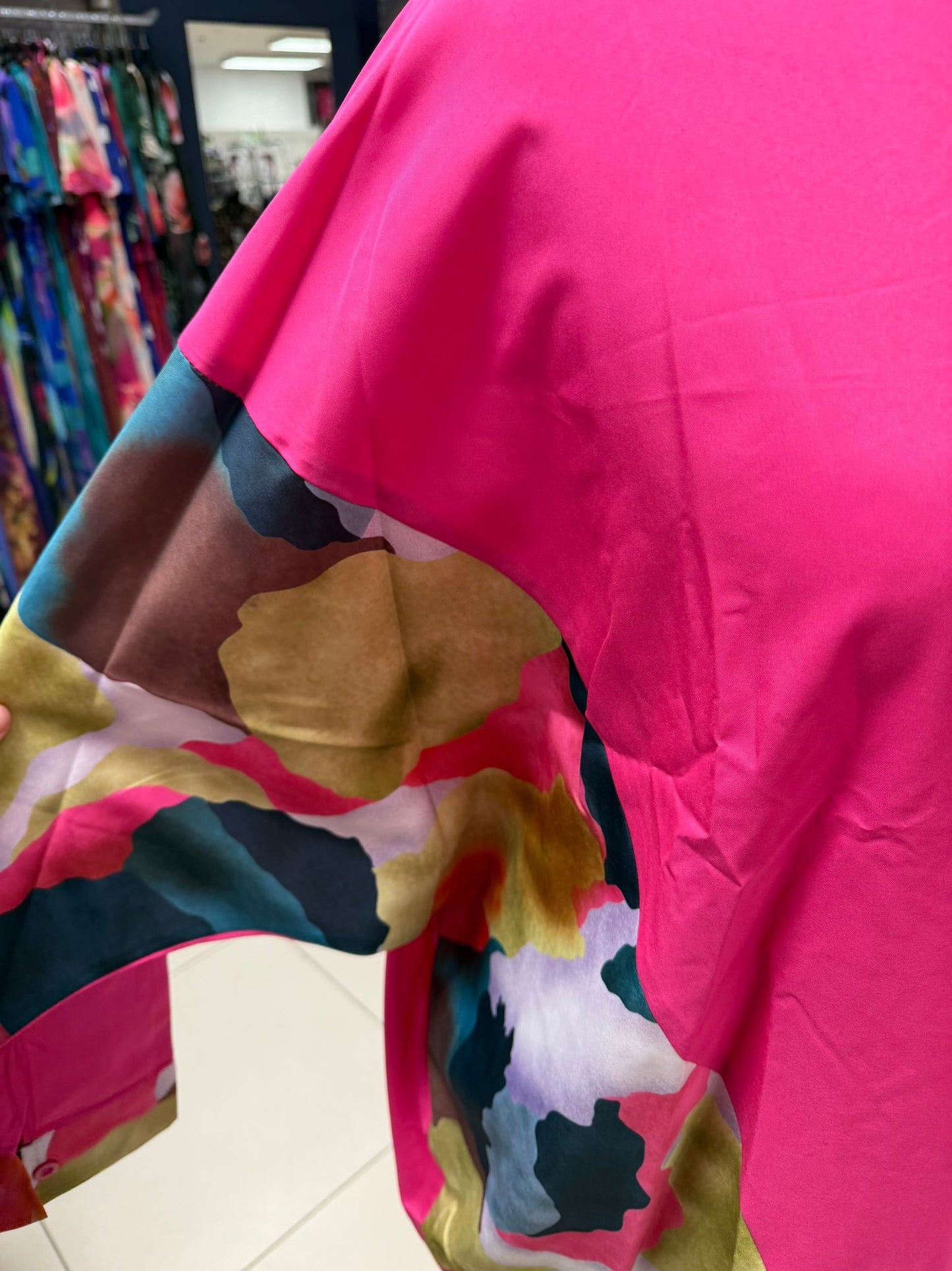 Malissa J Pink Multi Shirt Dress With Print Side Panel