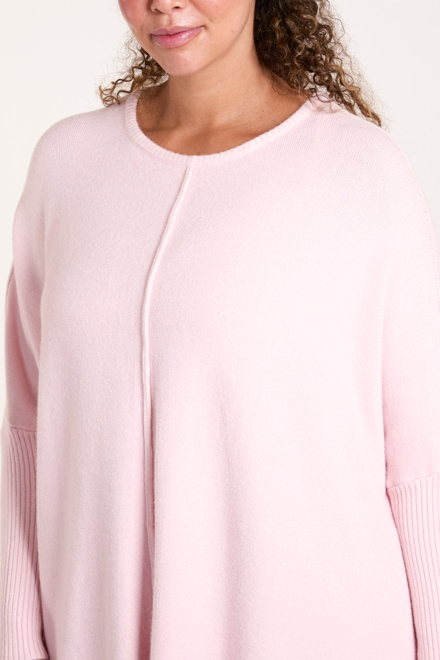 Seam Front Round Neck Jumper