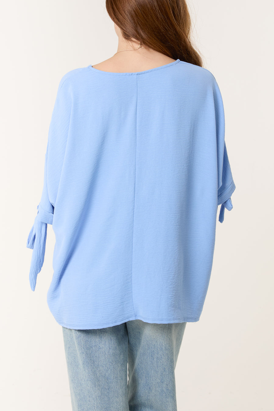 Necklace Bow Sleeve Blouse