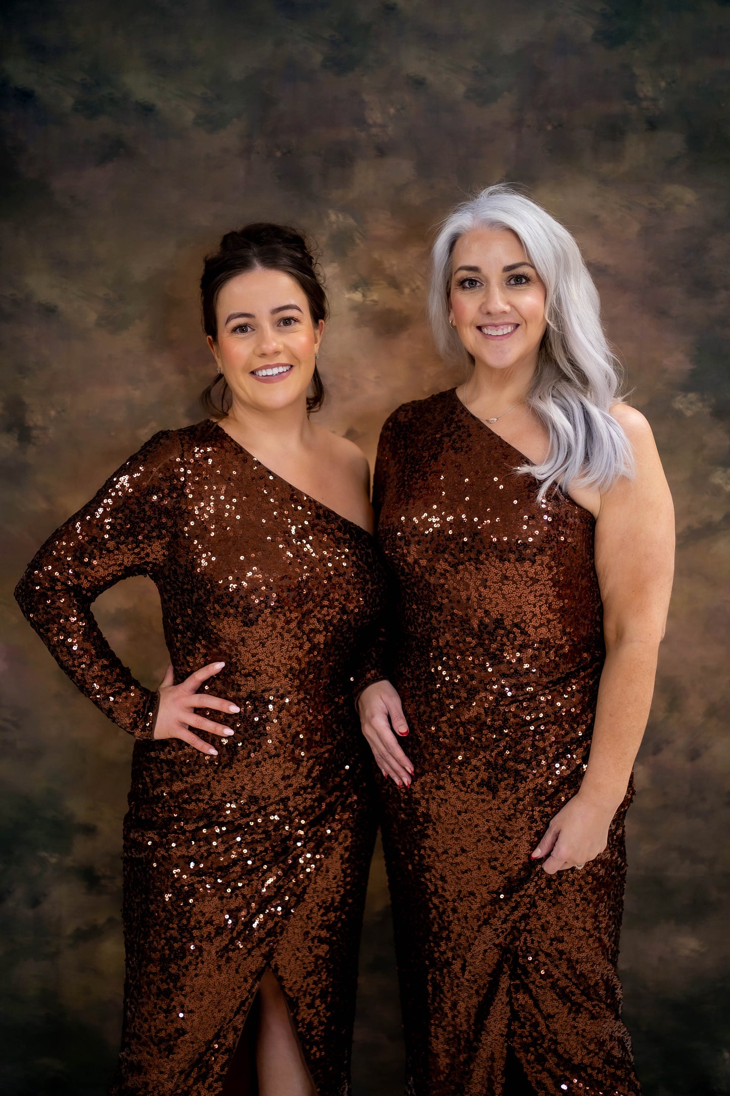 Maya Brown One Sleeve Embellished Midaxi Dress