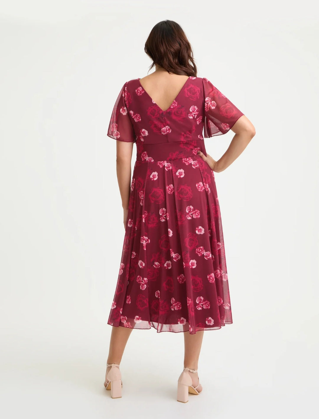 Scarlett & Jo Victoria Angel Sleeve Midi Dress