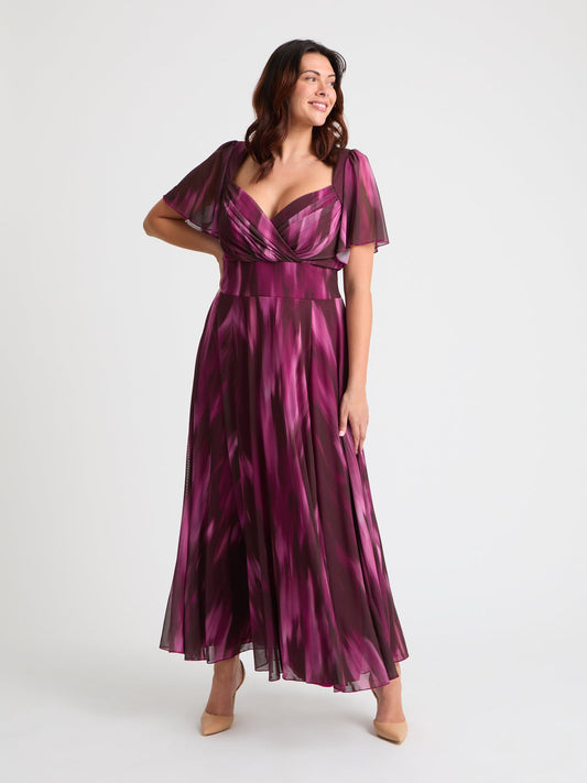 Scarlett & Jo Kemi Wine Ombre Print Bolero Maxi Dress
