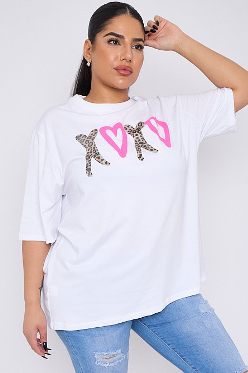 Short Sleeve T Shirt With Animal Print Logo