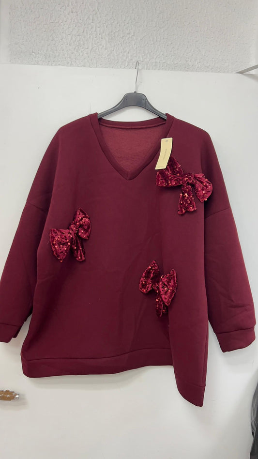 Sparkle Bow Front Jumper