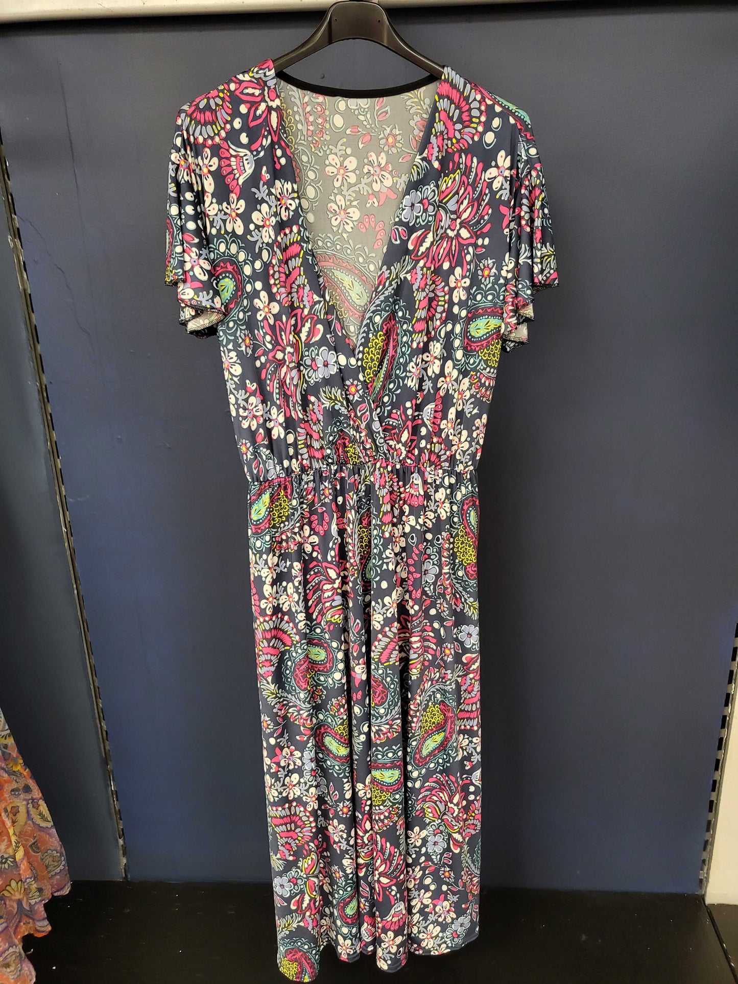 Short Sleeve Wrap Dress with Pockets
