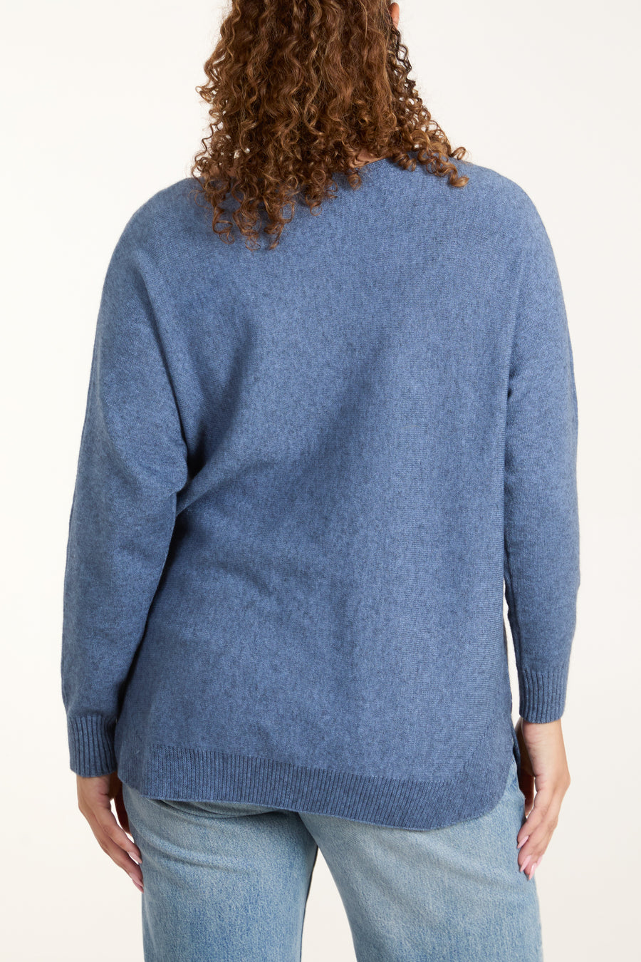 Round Neck Jumper With Pockets And Button Detail