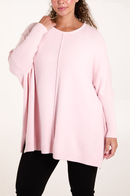 Seam Front Round Neck Jumper