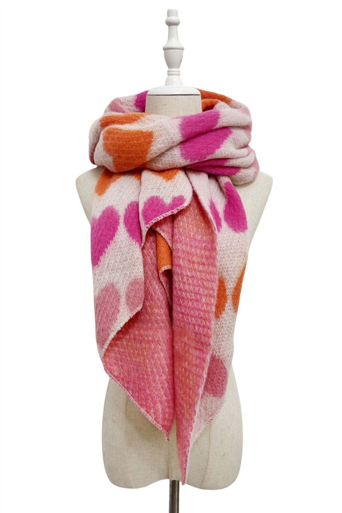 Love Heart Knitted Wool Scarf
