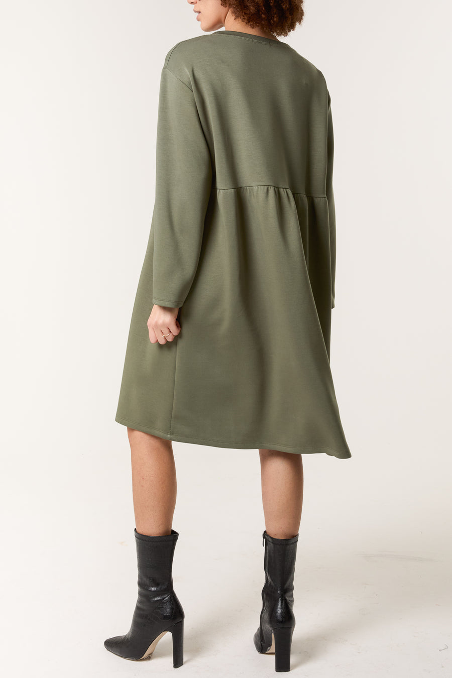 Long Sleeve Sweat Smock Dress