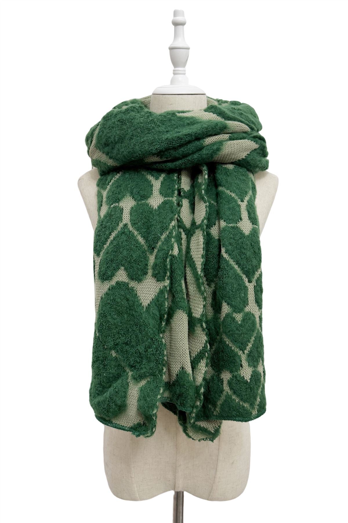 3D Love Heart Wool Scarf