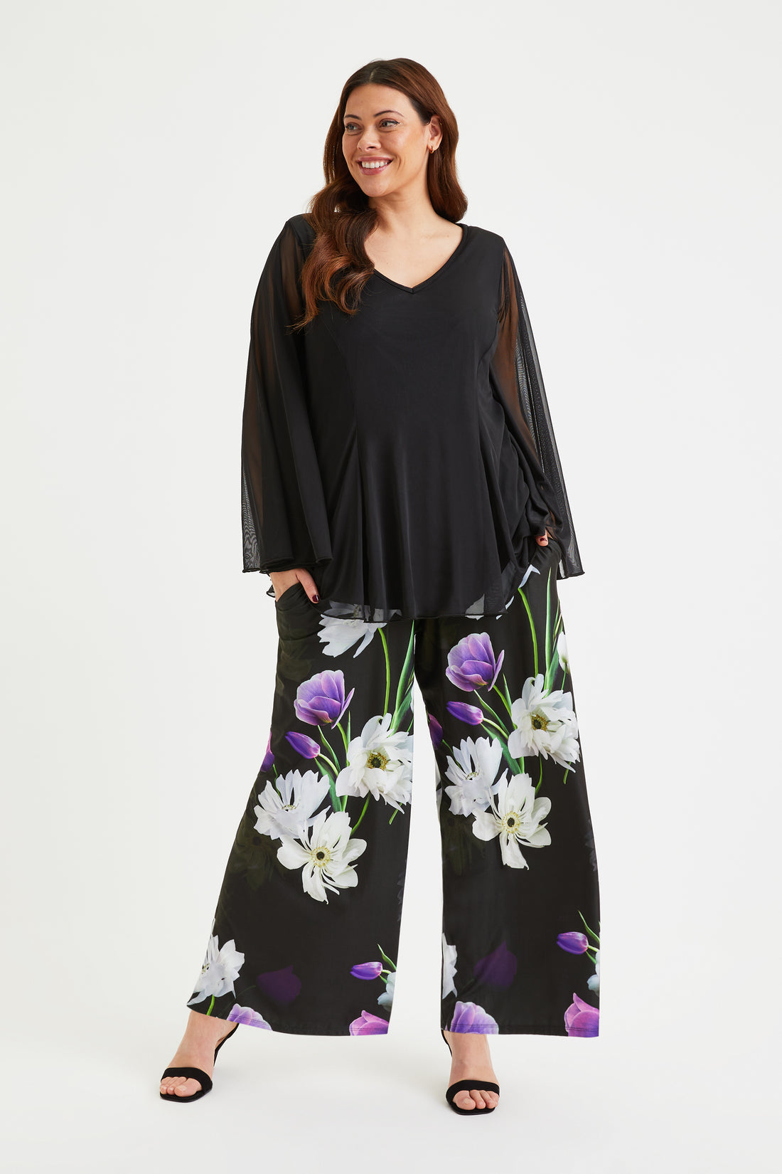 Scarlett & Jo Black Purple Lounge Pants