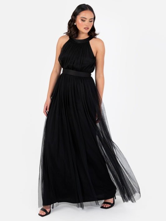 Anaya Black Halter Maxi Dress