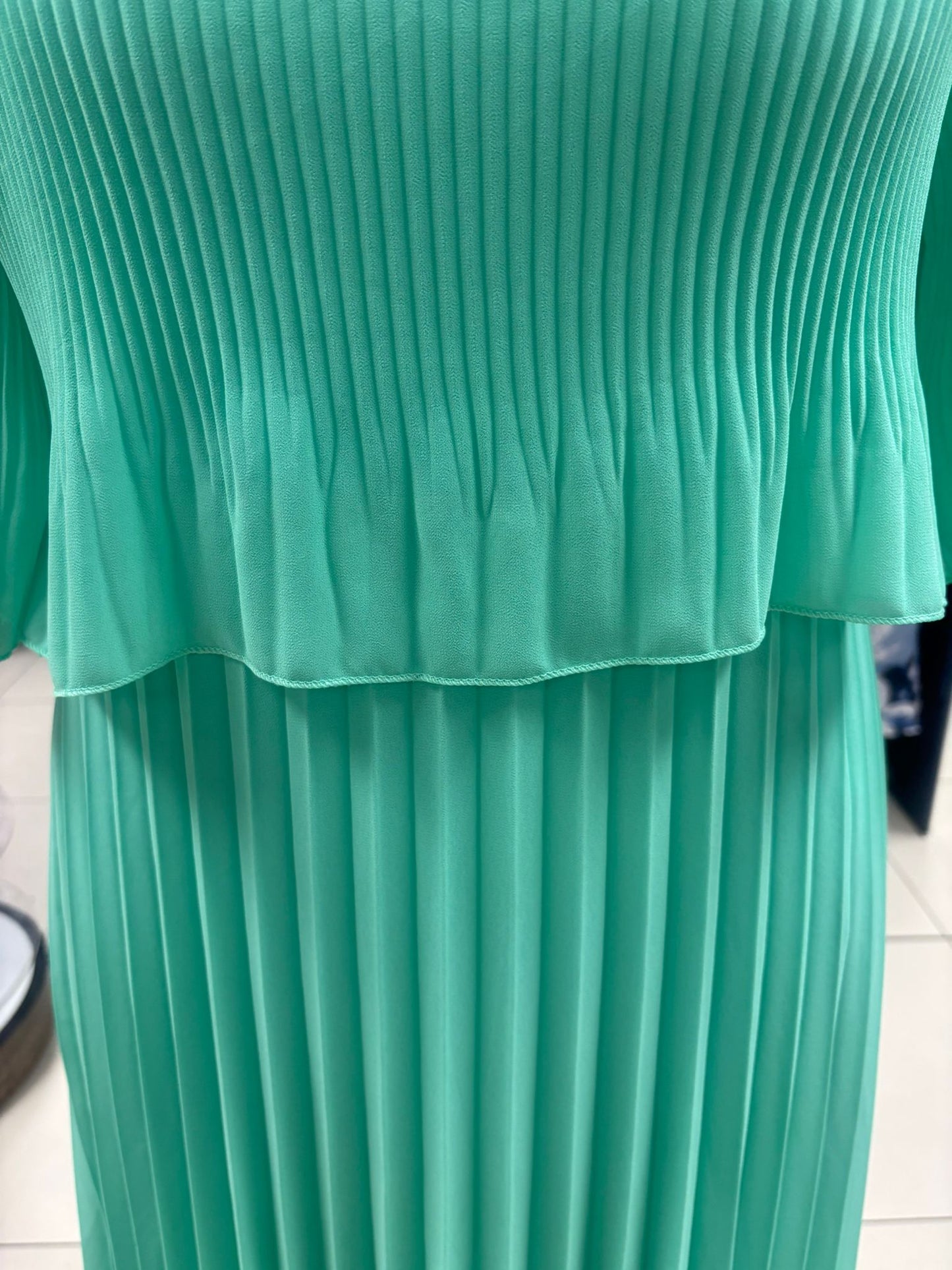 Pleated Midi Dress With Floaty Sleeves