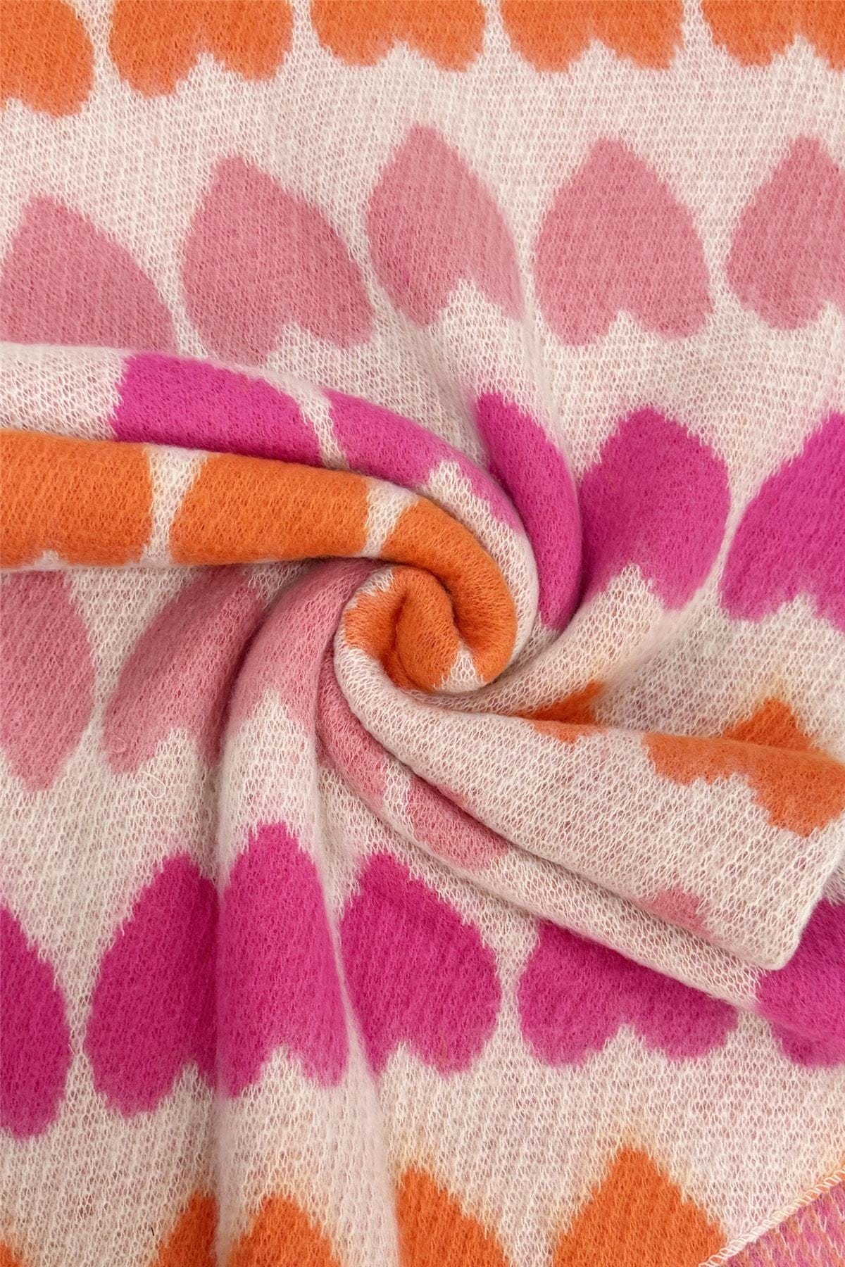 Love Heart Knitted Wool Scarf