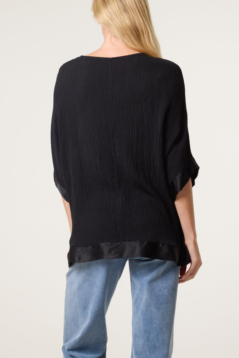 Crinkle Satin Hem Top