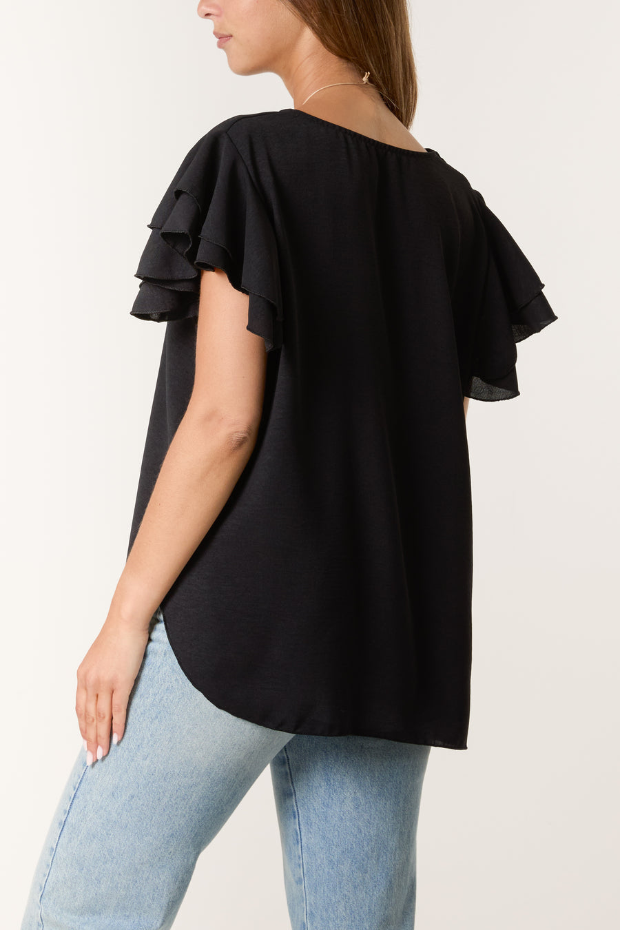 Flutter Sleeve Necklace Top