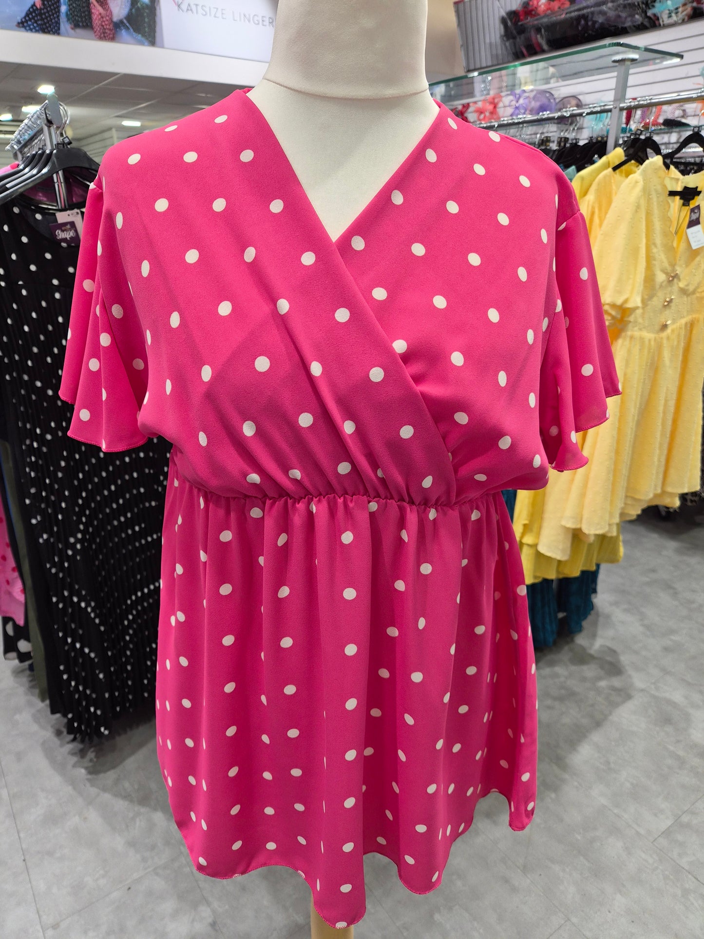 Wrap Front Peplum Spot Top