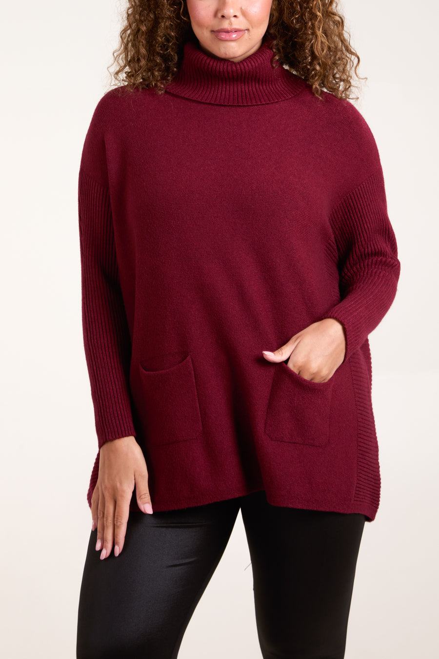 Roll Neck Jumper With Pockets