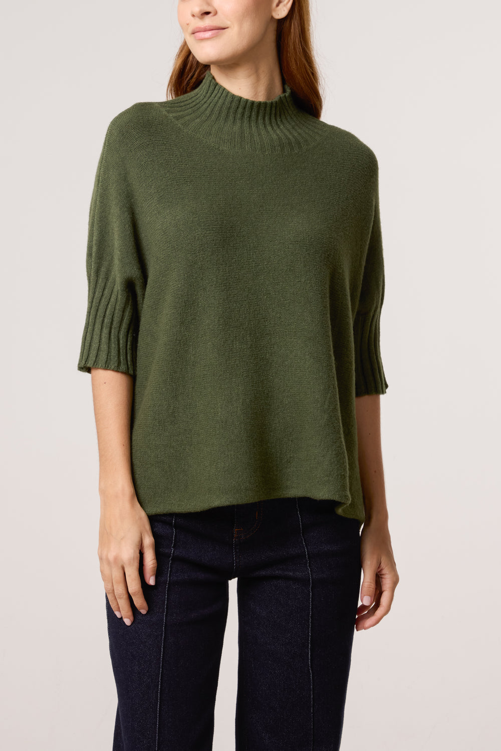 High Neck Short Sleeved Jumper