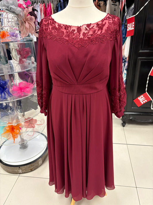 Gino Cerruti Burgundy Embroidered MOB Dress