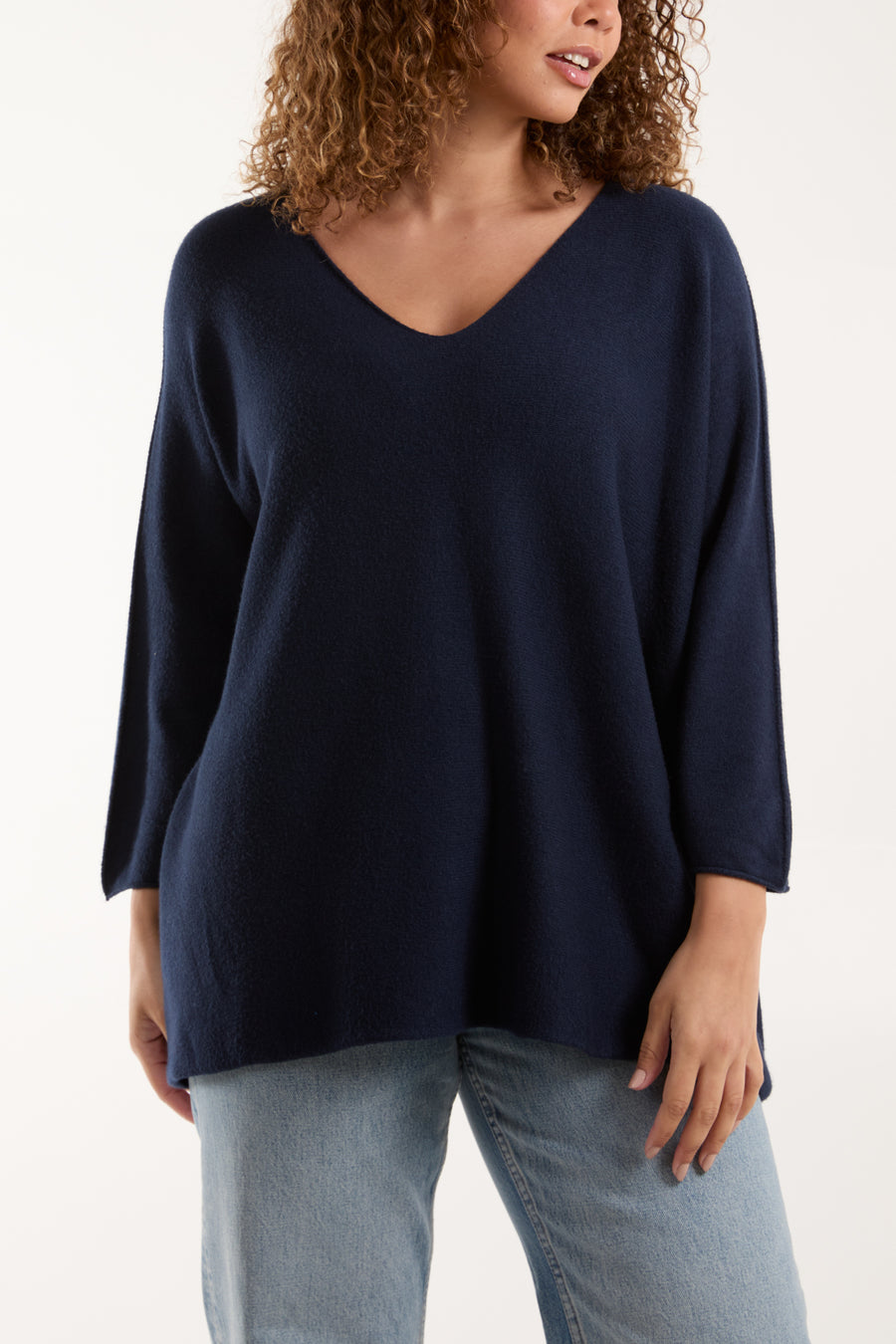 V Neck Fine Knit Jumper