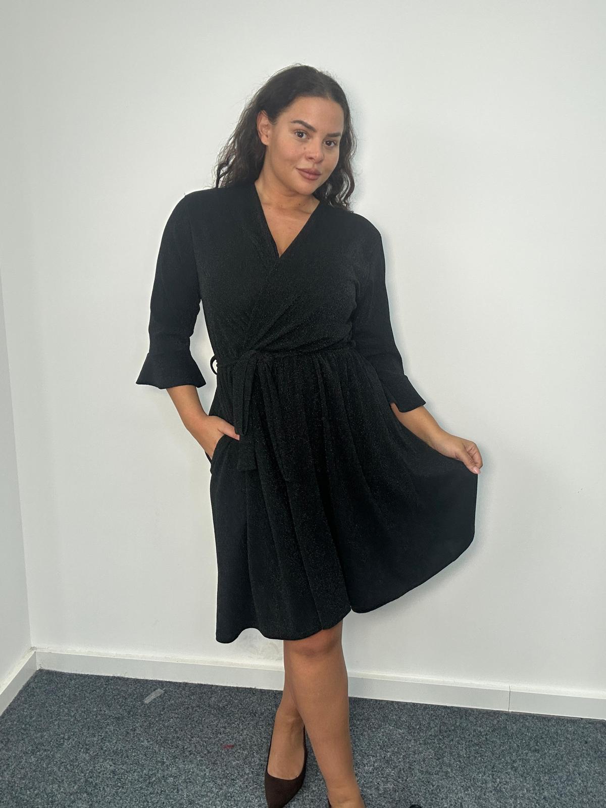 Lurex Faux Wrap Mini Dress