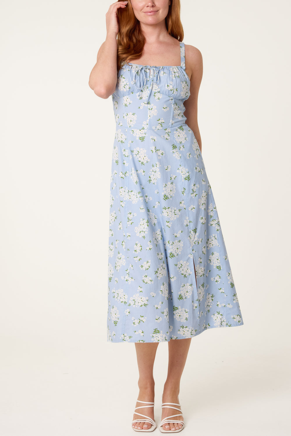 Midi Milkmaid Floral Dress