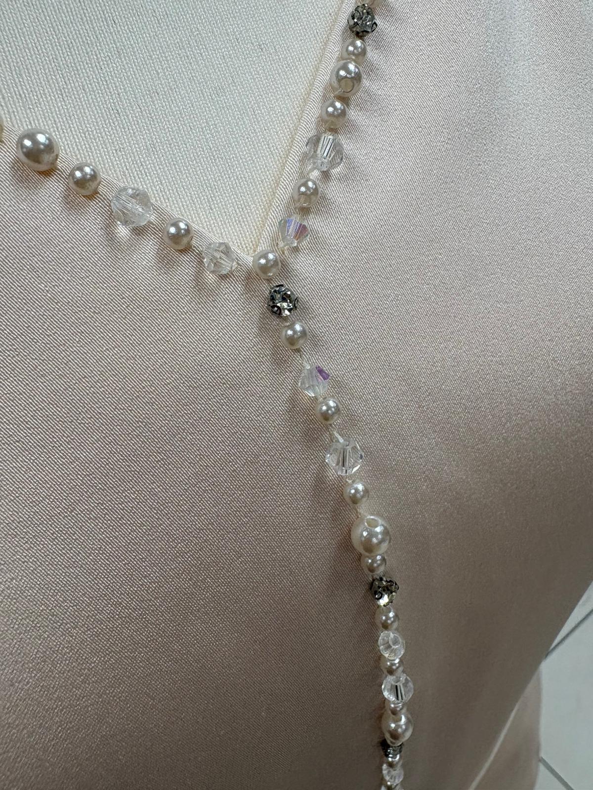 Gino Cerruti Satin Crepe MOB/MOG Dress With Feather Trim