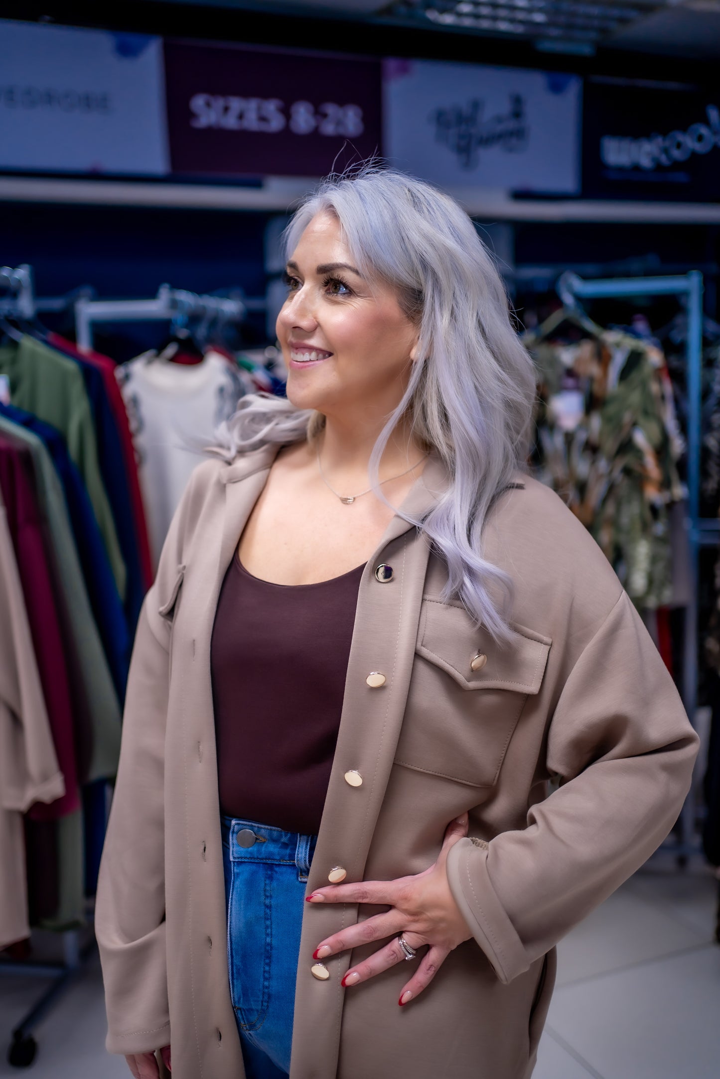 Utility Pockets Jersey Shacket